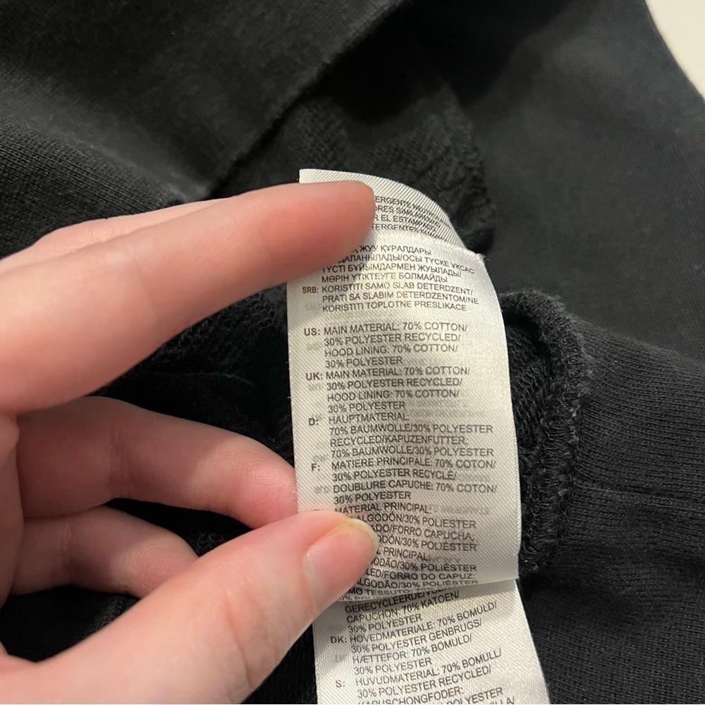 Adidas Essentials Linear Black Pullover French Te… - image 3